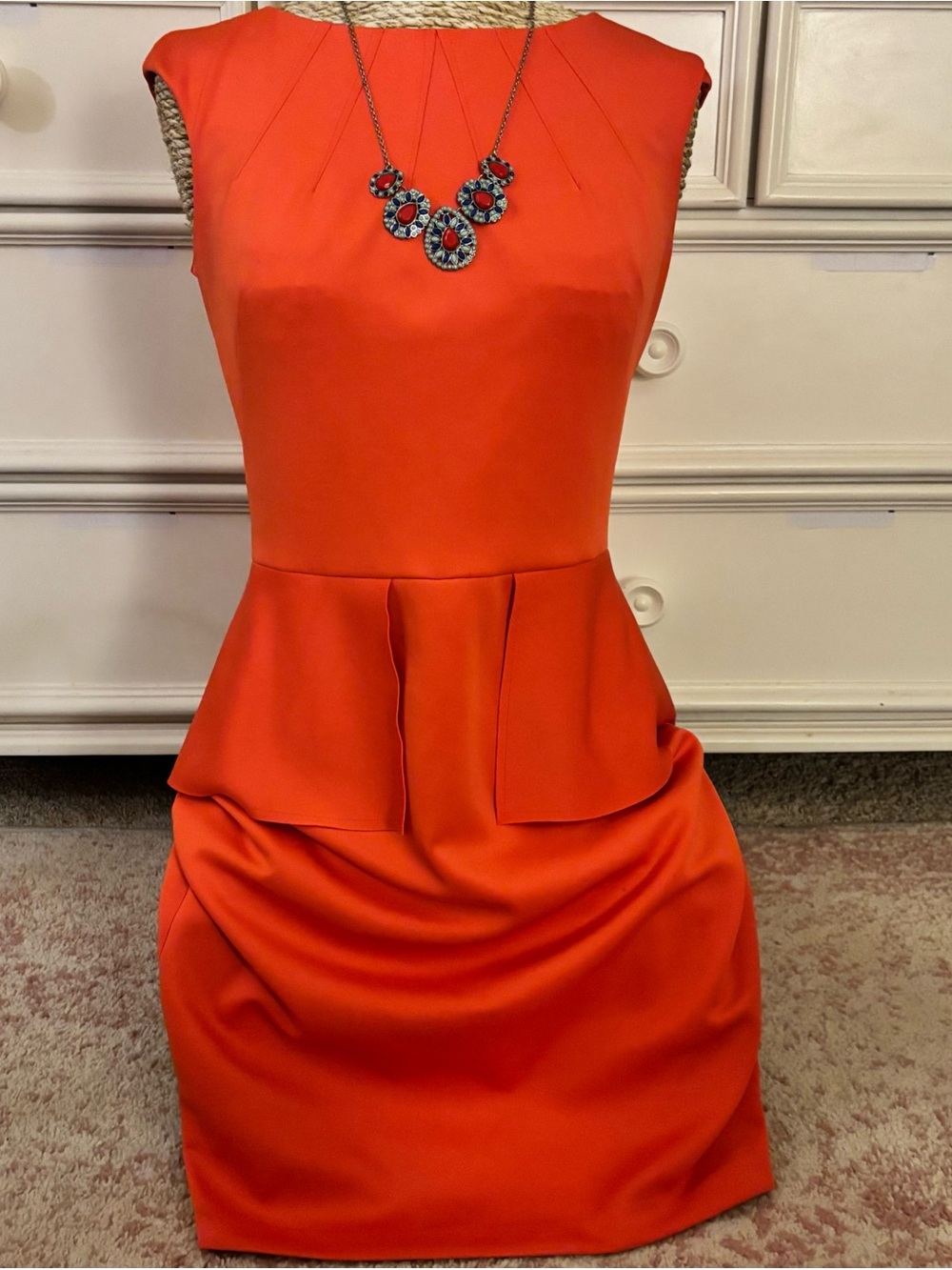 Nine West Orange Peplum Mini Dress